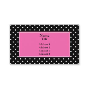 White and Black Polka Dot Pattern Business Card