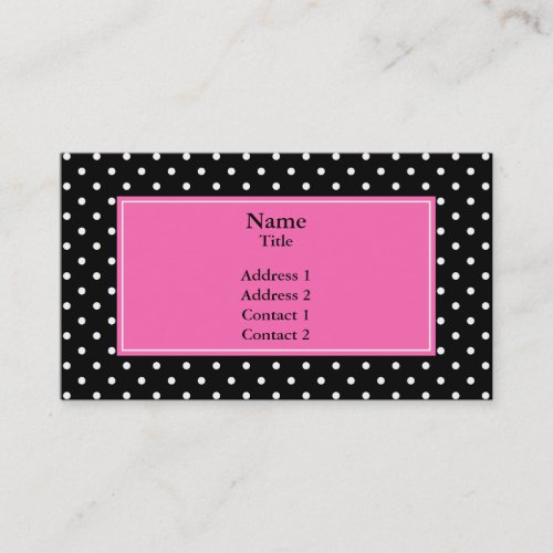 White and Black Polka Dot Pattern Business Card Template