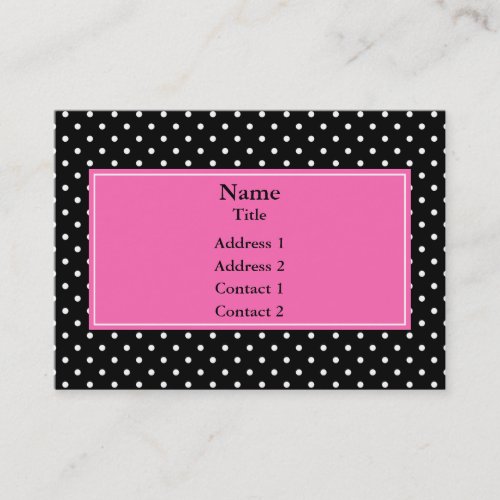 White and Black Polka Dot Pattern Business Card