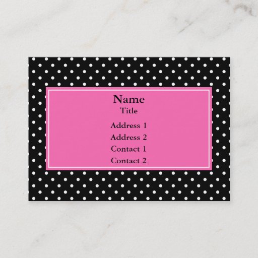 Customizable White and Black Polka Dot Pattern Business Cards