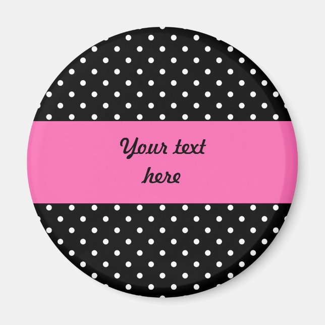 White and Black Polka Dot Pattern Magnet (Front)