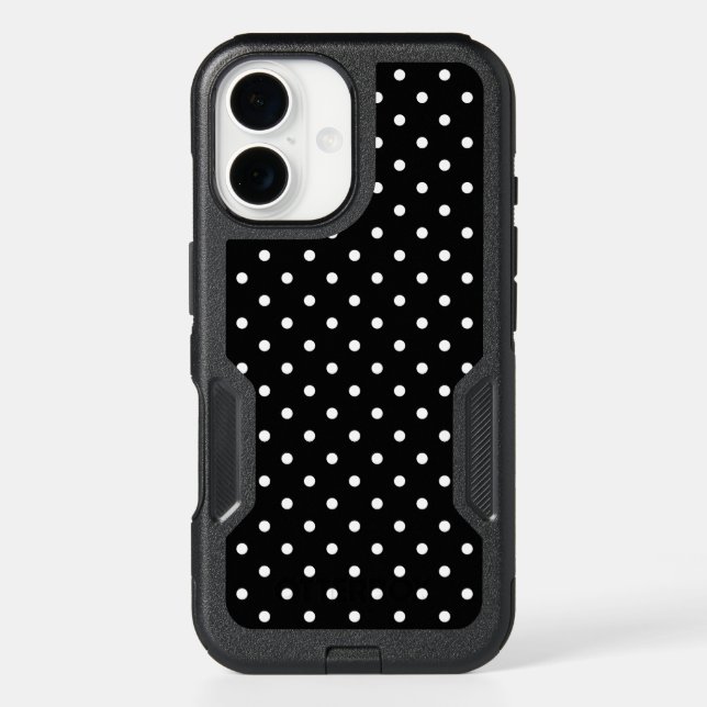White and Black Polka Dot Pattern Otterbox iPhone Case (Back)