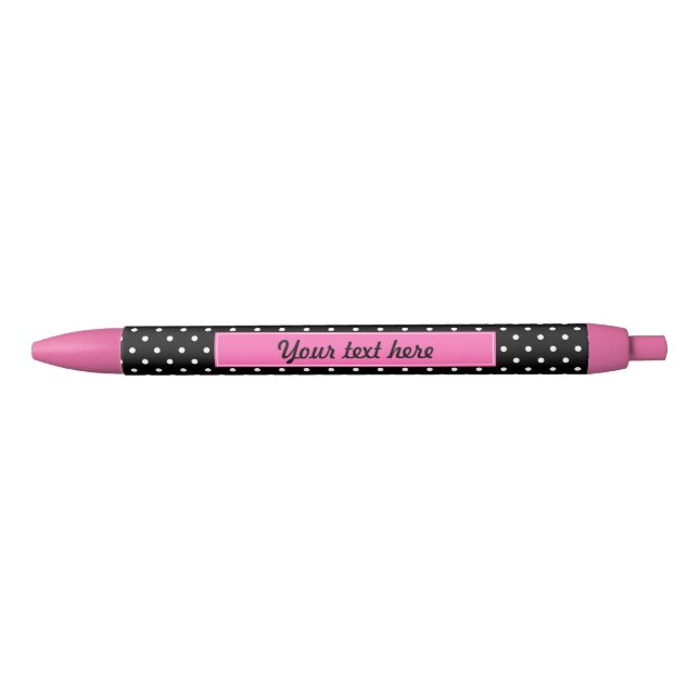 White and Black Polka Dot Pattern Pen (Front)