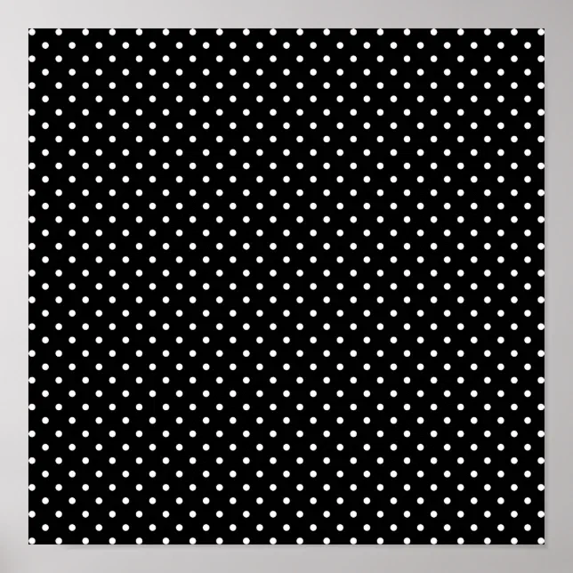 White and Black Polka Dot Pattern Poster | Zazzle