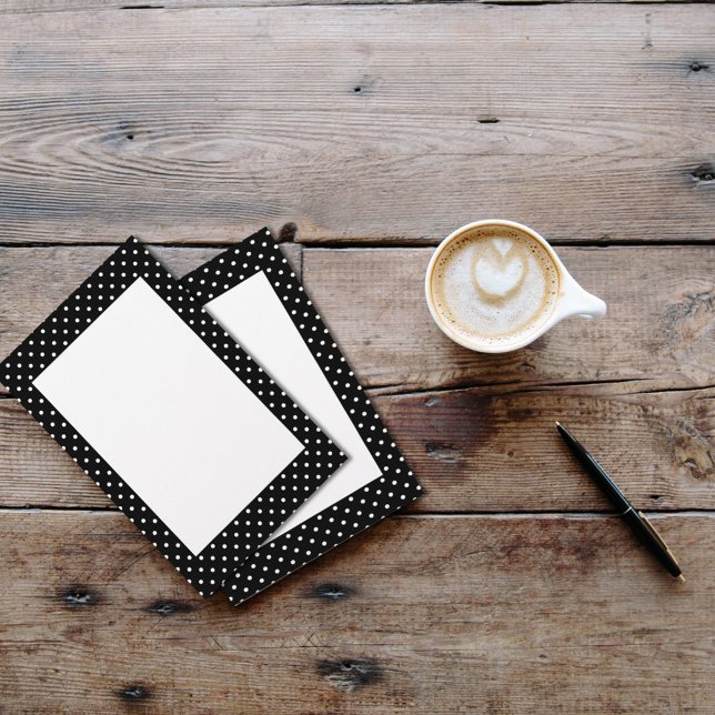 White and Black Polka Dot Pattern Stationery (Creator Uploaded)