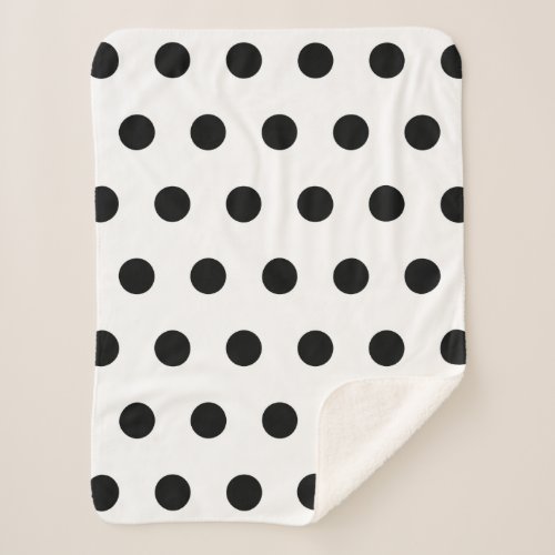 White and Black Polka Dot Sherpa Blanket