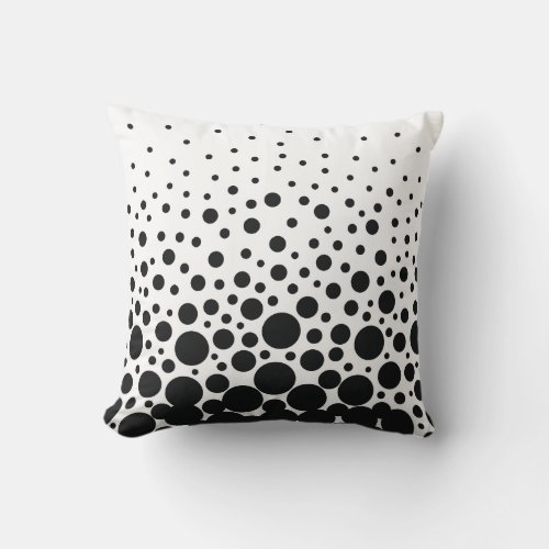 White and black polka dot throw pillow