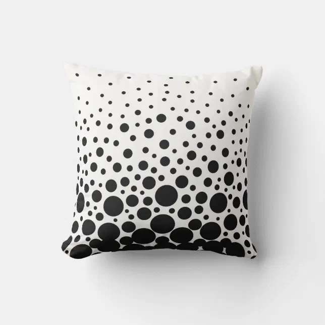 White and black polka dot throw pillow Zazzle