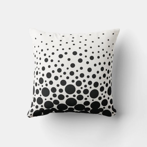 White and black polka dot throw pillow Zazzle