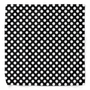 White and Black Polka Dots  Bandana