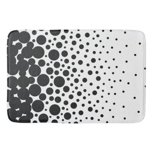 White and black polka dots bath mat