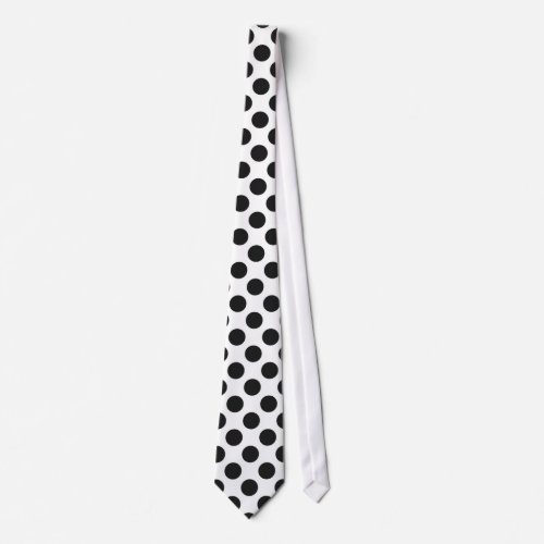 White and Black Polka Dots Neck Tie