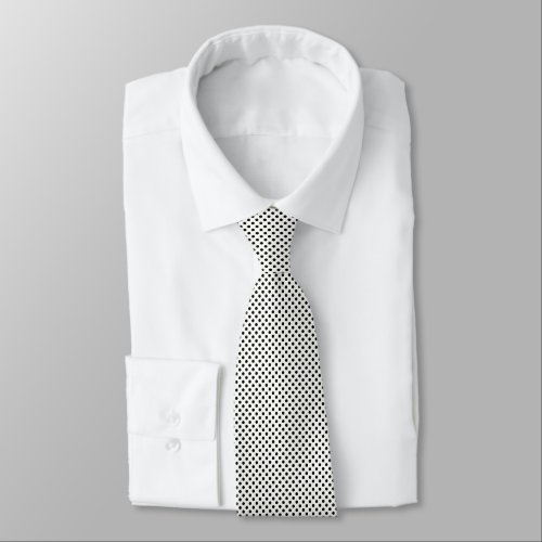 White And Black Polka Dots Neck Tie