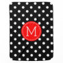 White And Black Polkadot Red Accents Stroller Blanket