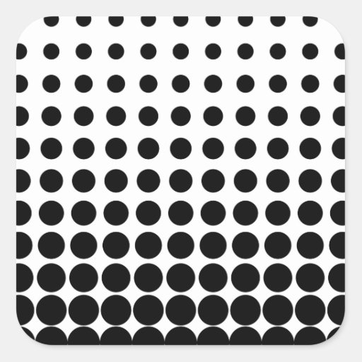 White and Black Progressive Dots Square Sticker | Zazzle