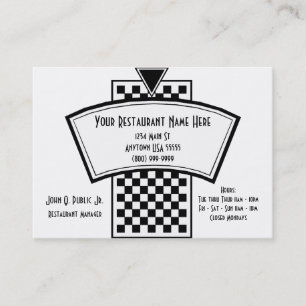 White And Black Restaurant Business Cards