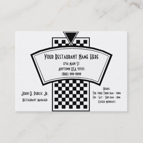 White And Black Restaurant Business Cards