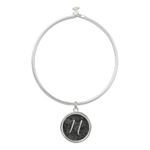 White and Black Rose Gothic Monogram Bracelet Gift