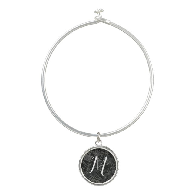 White and Black Rose Gothic Monogram Bracelet Gift (Front)