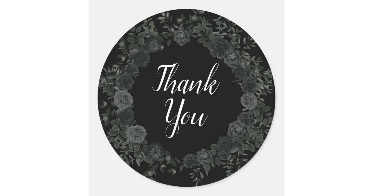 White and Black Rose Gothic Sticker Favor Labels | Zazzle