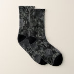 White and Black Rose Gothic Wedding Groomsman Sock Socks<br><div class="desc">Our black and white floral rose gothic wedding groomsman's men's socks are made to match out Gothic Black Rose Wedding Collection. Dark black and bright white contrast with an abundance of dark floral motifs. Script font paired with serif font, lends to an artistic look that matches well with gothic style....</div>