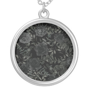 White and Black Rose Gothic Wedding Necklace Gift