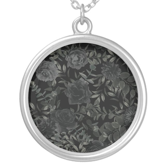 White and Black Rose Gothic Wedding Necklace Gift (Front)