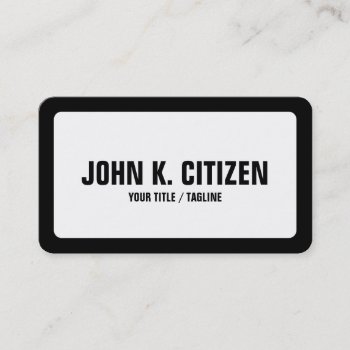 White And Black Rounded Edges Business Card by inkbrook at Zazzle