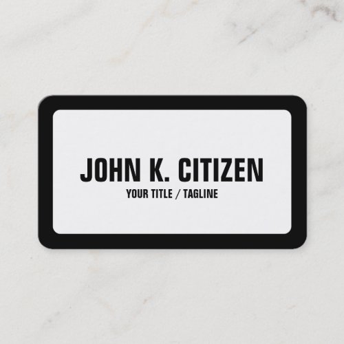 White and Black Rounded Edges Business Card