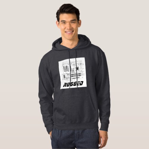 white and black RUGGED GEEK Motherboard Tech Hoodie