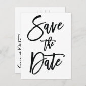 White And Black Save The Date Postcards (Front/Back)