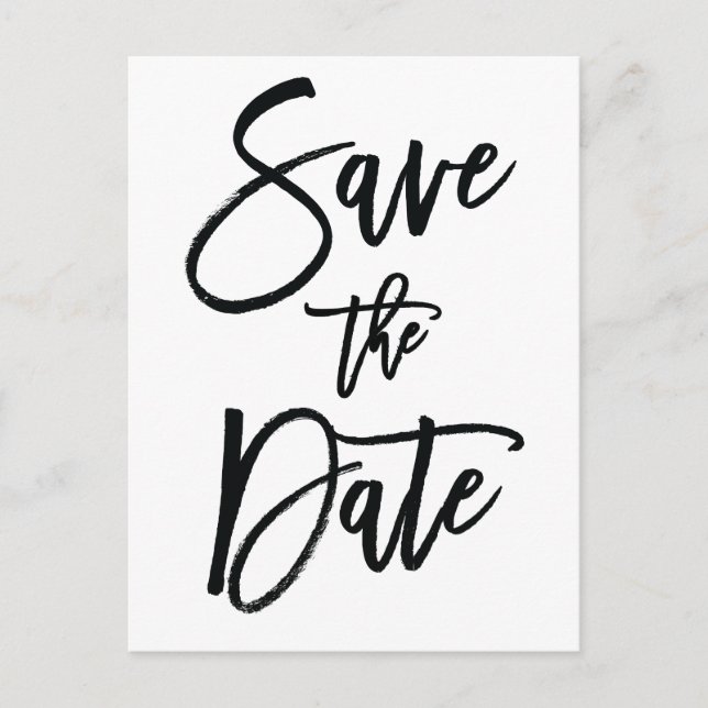 White And Black Save The Date Postcards (Front)