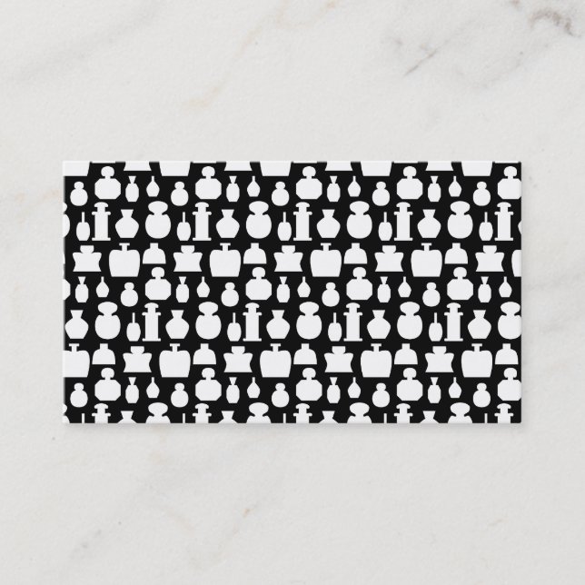 White and Black, Scent Bottle Pattern. Business Card (Front)