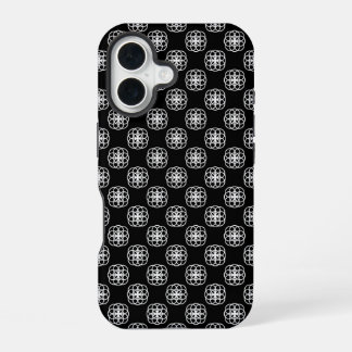 White and Black Seamless Pattern iPhone Backcover 16 Case