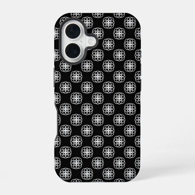 White and Black Seamless Pattern iPhone Backcover  Case (Back)