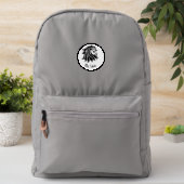 White and Black Silhouette Lion Patch (On Backpack)