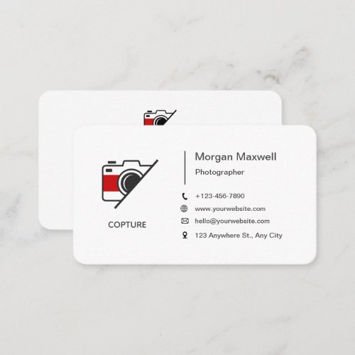 White and Black Simple Clean Photography  Business Card