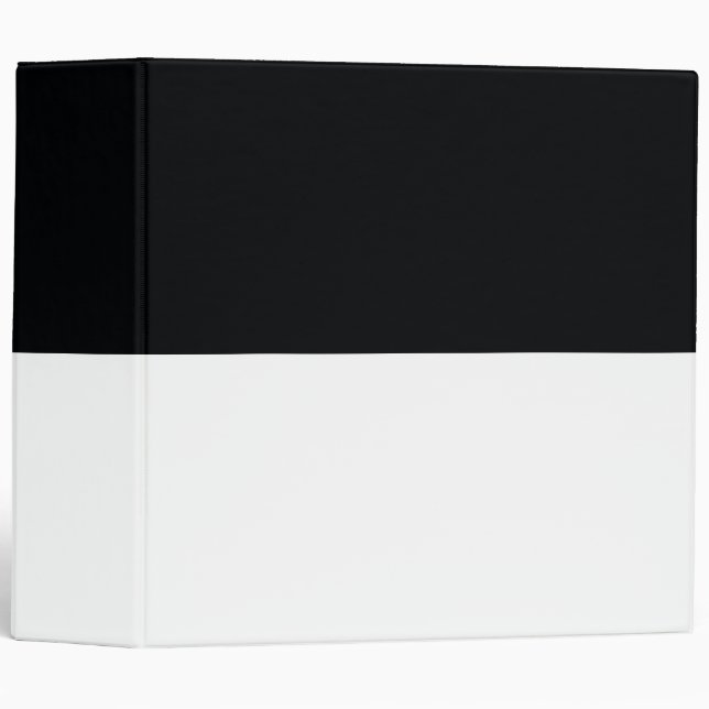 White and Black Simple Extra Wide Stripes 3 Ring Binder (Front/Spine)