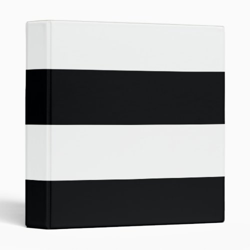 White and Black Simple Extra Wide Stripes 3 Ring Binder