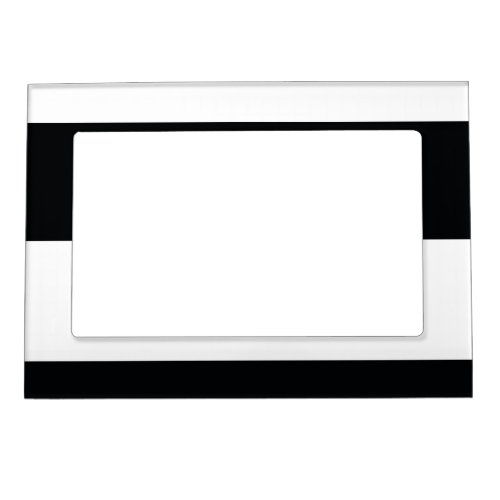 White and Black Simple Extra Wide Stripes Magnetic Frame