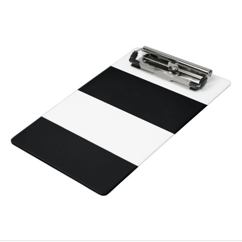 White and Black Simple Extra Wide Stripes Mini Clipboard