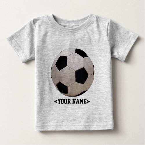 White and Black Soccer Ball Baby T_Shirt