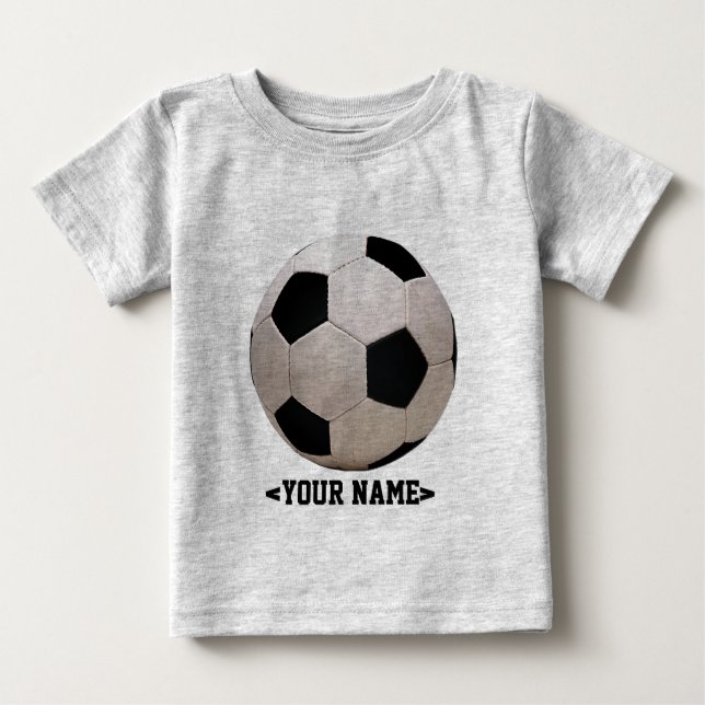 White and Black Soccer Ball Baby T-Shirt (Front)