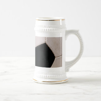 White and Black Soccer Ball Beer Stein