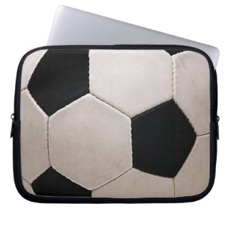 White and Black Soccer Ball Laptop Sleeve
