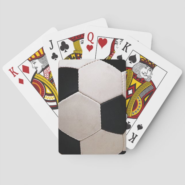 White and Black Soccer Ball Poker Cards (Back)