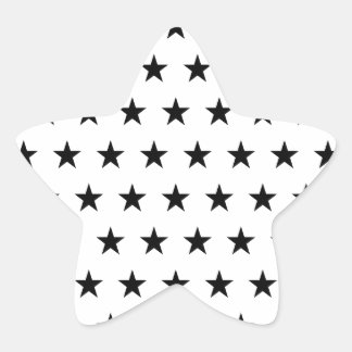 White and Black Stars Star Sticker