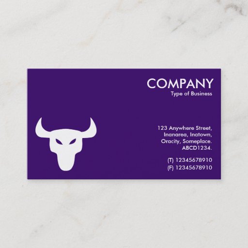 Customizable White and Black Steer Symbol - Alternating Sides Business Card Template