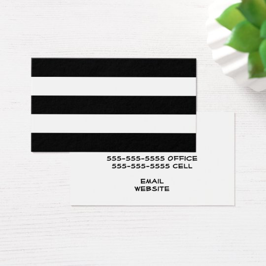White and Black Stripe Business Card | Zazzle.com