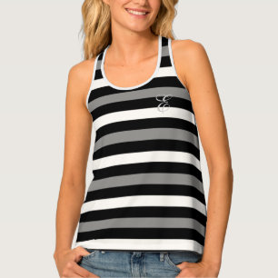 White and black stripe tank top